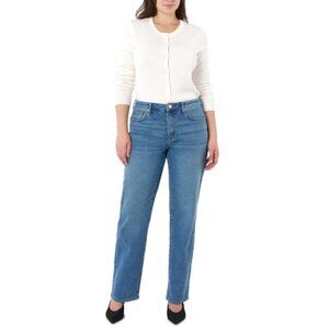 NWT Seven7 Women's High Rise Loose Straight Jean Medium Wash Size 16